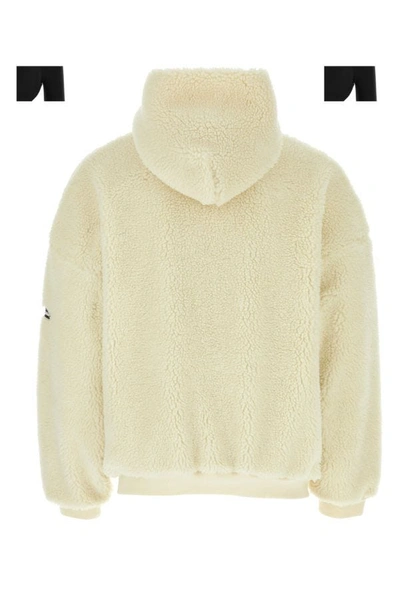 Shop Balenciaga Man Ivory Teddy Oversize Sweatshirt In White