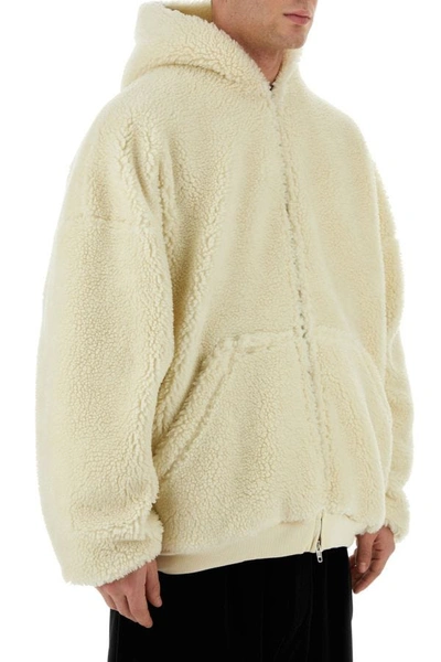 Shop Balenciaga Man Ivory Teddy Oversize Sweatshirt In White