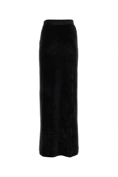 Shop Balenciaga Woman Black Velvet Skirt
