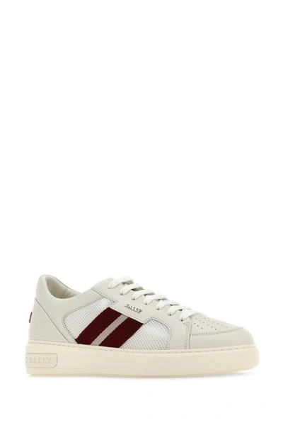 Shop Bally Man White Leather And Fabric Melys Sneakers