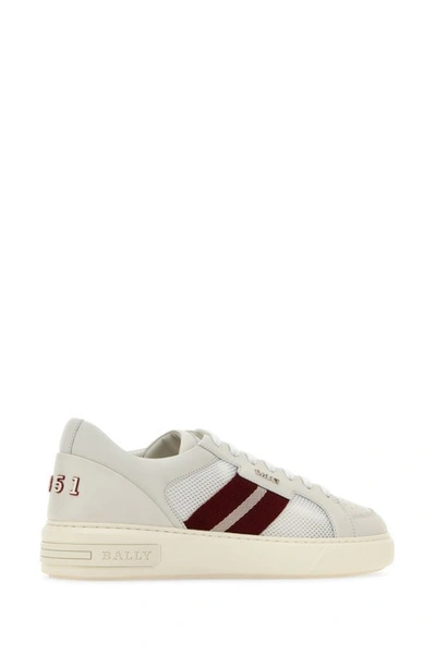 Shop Bally Man White Leather And Fabric Melys Sneakers
