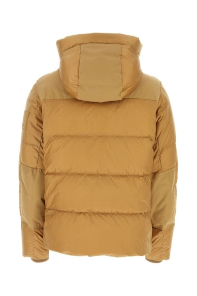 Shop Burberry Man Beige Nylon Padded Jacket In Brown