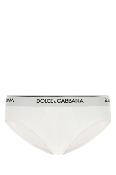 Shop Dolce & Gabbana Man White Stretch Cotton Brief Set