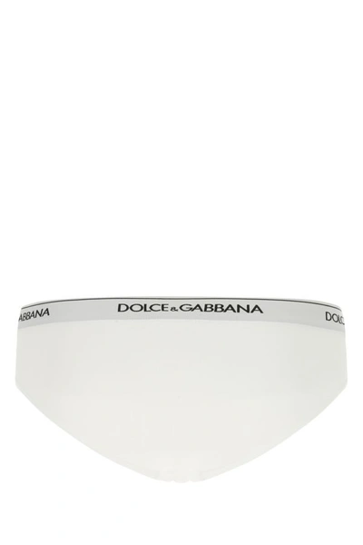 Shop Dolce & Gabbana Man White Stretch Cotton Brief Set