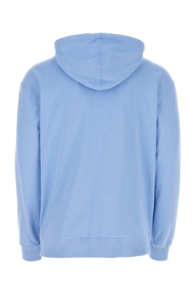 Shop Fendi Man Light-blue Cotton Sweatshirt