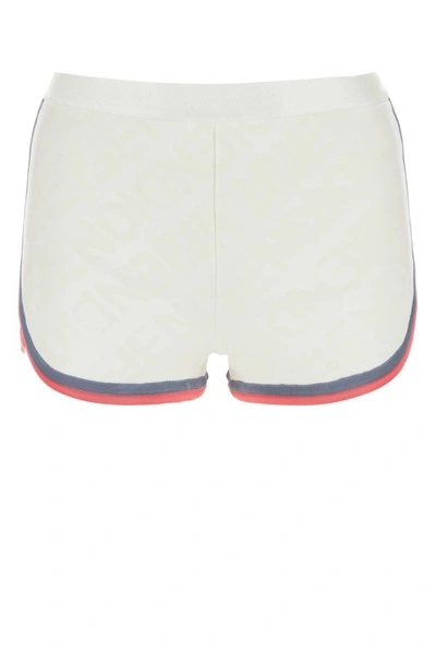Shop Fendi Woman Ivory Viscose Blend Shorts In White