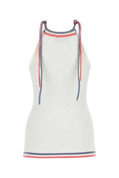 Fendi Ivory Viscose Blend Top In White