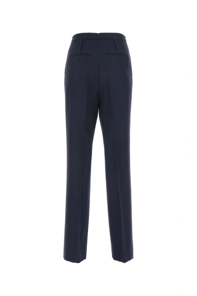 Shop Fendi Woman Navy Blue Wool Pant