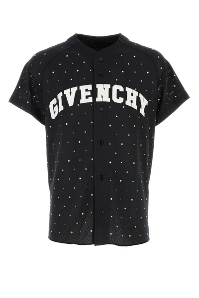 Shop Givenchy Man Black Mesh Oversize Shirt