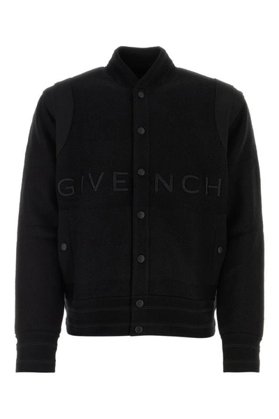 Shop Givenchy Man Black Wool Bomber Jacket