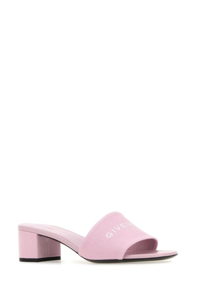 Shop Givenchy Woman Pink Canvas 4g Mules