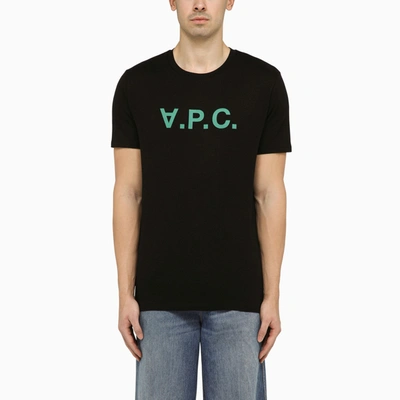 Shop Apc A.p.c. Logoed Black Crewneck T Shirt