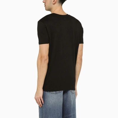 Shop Apc A.p.c. Logoed Black Crewneck T Shirt