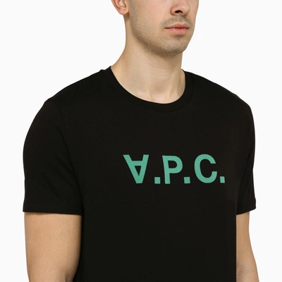 Shop Apc A.p.c. Logoed Black Crewneck T Shirt
