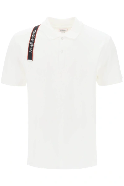Shop Alexander Mcqueen Harness Polo Shirt With Selvedge Logo