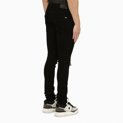 Shop Amiri Black Skinny Jeans With Camouflage Patches