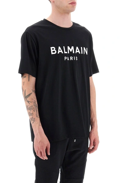Shop Balmain Logo Print T Shirt