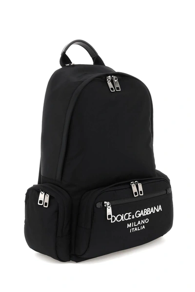 Shop Dolce & Gabbana Nylon Backpack With Logo