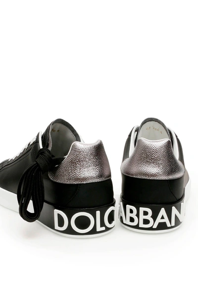 Shop Dolce & Gabbana Portofino Leather Sneakers