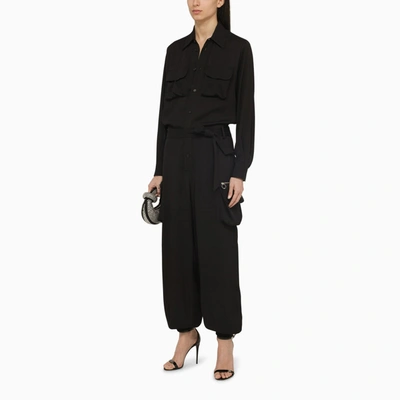 Shop Dsquared2 Black Silk Blend Jumpsuit