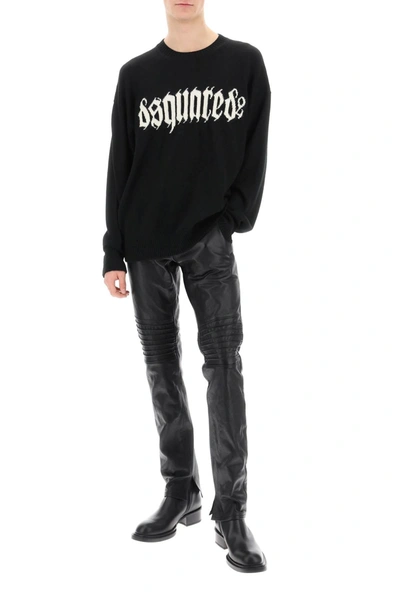 Shop Dsquared2 Rider Leather Pants