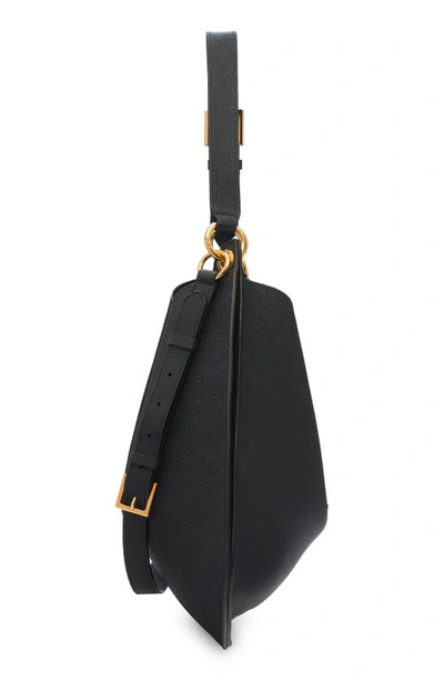 Shop Tom Ford Large Tara Leather Hobo Bag In 1n001 Black
