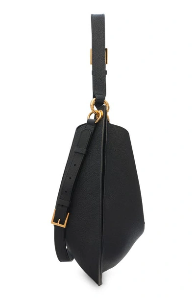 Tom Ford Tara Large Leather Crossbody Hobo Bag In 1n001 Black