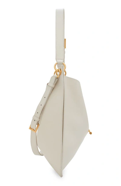 Shop Tom Ford Large Tara Leather Hobo Bag In 1w003 Chalk