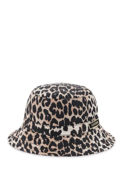 Shop Ganni Animal Print Bucket Hat