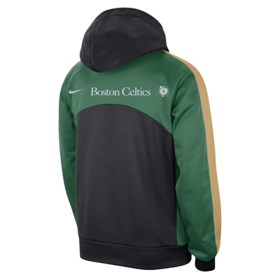 Shop Nike Black/kelly Green Boston Celtics Authentic Starting Five Force Performance Pullover Hoodie