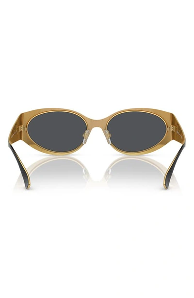 Shop Versace 56mm Oval Sunglasses In Black/ Gold