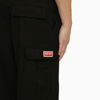Shop Kenzo Black Workwear Cargo Trousers