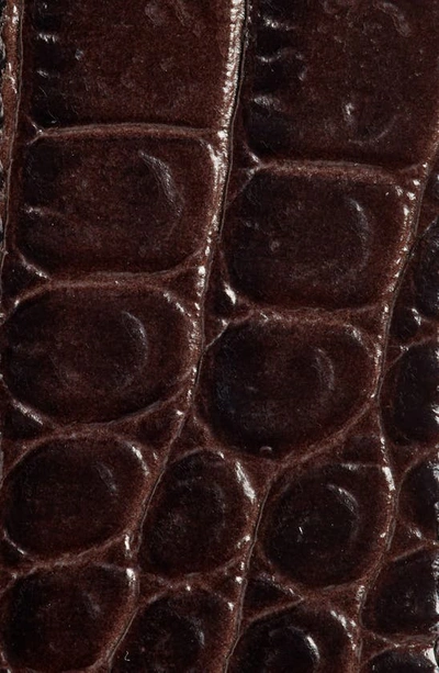 Shop Tom Ford Stadium Buckle Croc Embossed Patent Leather Belt In Dark Wood