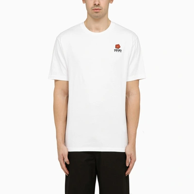 Shop Kenzo White Crew Neck T Shirt With Logo