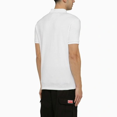 Shop Kenzo White Short Sleeved Polo Shirt With Logo
