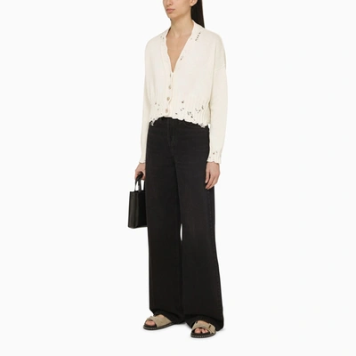 Shop Marni Short Cardigan With White Cotton Wears