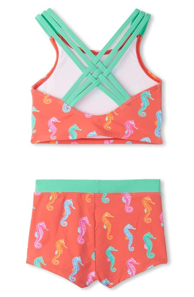 Shop Hatley Kids' Seahorse Two-piece Swimsuit In Orange