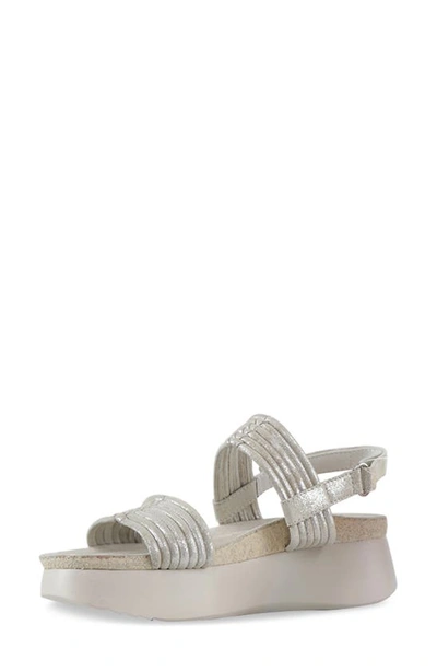 Shop Munro Alessia Slingback Platform Sandal In Beige Metallic