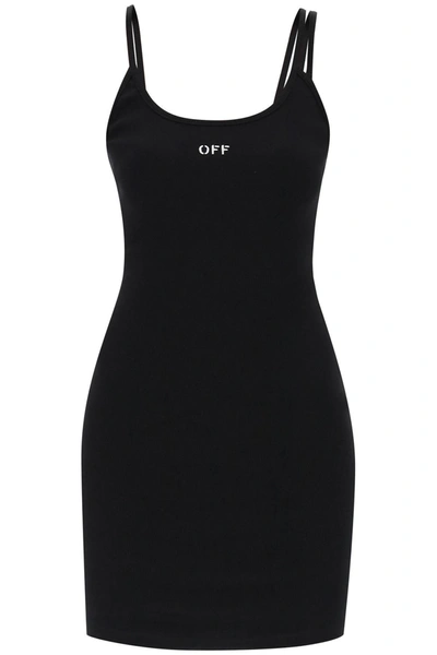 Shop Off-white Off White Tank Dress With Off Embroidery