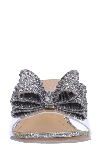 J. Reneé Eris Wedge Slide Sandal In Clear/ Pewter