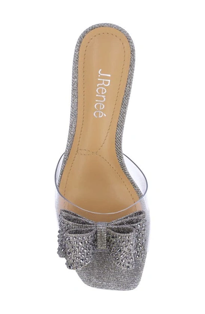 J. Reneé Eris Wedge Slide Sandal In Clear/ Pewter