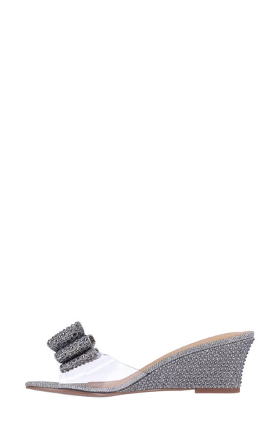 J. Reneé Eris Wedge Slide Sandal In Clear/ Pewter