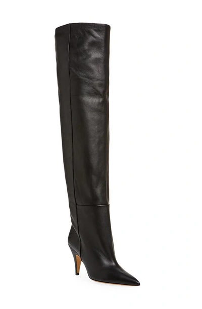 Shop Khaite River Pointed Toe Knee High Boot In Black