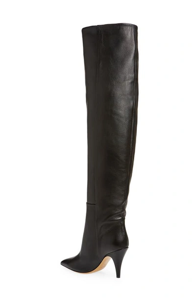 Shop Khaite River Pointed Toe Knee High Boot In Black