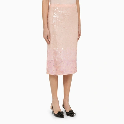 Shop P.a.r.o.s.h . Pink Sequin Pencil Skirt