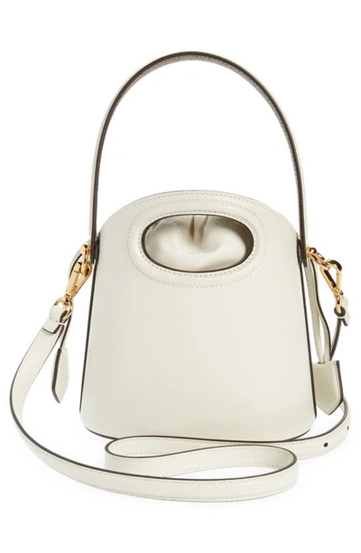 Shop Etro Small Saturno Leather Bucket Bag In Ivory