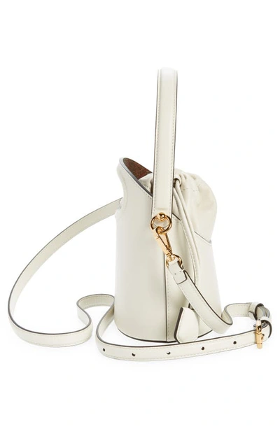 Etro Saturno Mini Leather Bucket Bag In Ivory