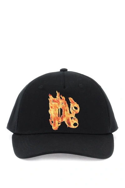 Shop Palm Angels Burning Monogram Baseball Cap