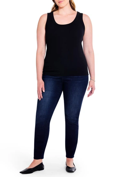 Shop Nic + Zoe Nic+zoe Perfect Rib Scoop Neck Knit Tank Top In Black Onyx