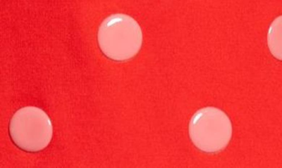 Shop Area Polka Dot Long Sleeve Ponte Jersey Minidress In Scarlet